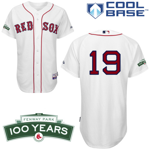 2012 Baseball Boston Red Sox 19 Josh Beckett White MLB Jersey 100th Anniversary Patch Fenway Park 2012 Baseball Boston Red Sox 19 Josh Beckett White MLB Jersey 100th Anniversary Patch Fenway Park